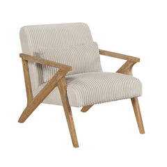 Chevron Beige Accent Chair - Ornate Home