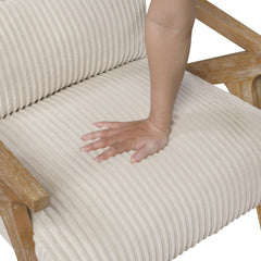 Chevron Beige Accent Chair - Ornate Home