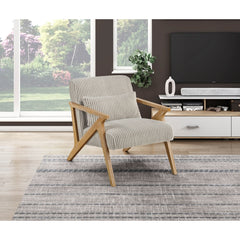 Chevron Beige Accent Chair - Ornate Home