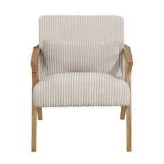 Chevron Beige Accent Chair - Ornate Home