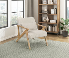 Chevron Beige Accent Chair - Ornate Home