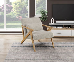 Chevron Beige Accent Chair - Ornate Home