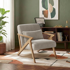 Chevron Beige Accent Chair - Ornate Home