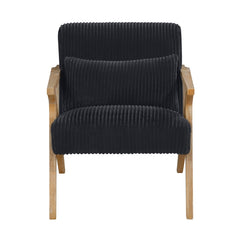 Chevron Black Accent Chair - Ornate Home
