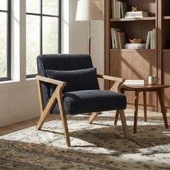 Chevron Black Accent Chair - Ornate Home