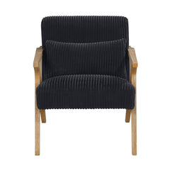 Chevron Black Accent Chair - Ornate Home