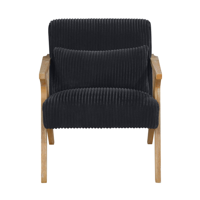Chevron Black Accent Chair - Ornate Home
