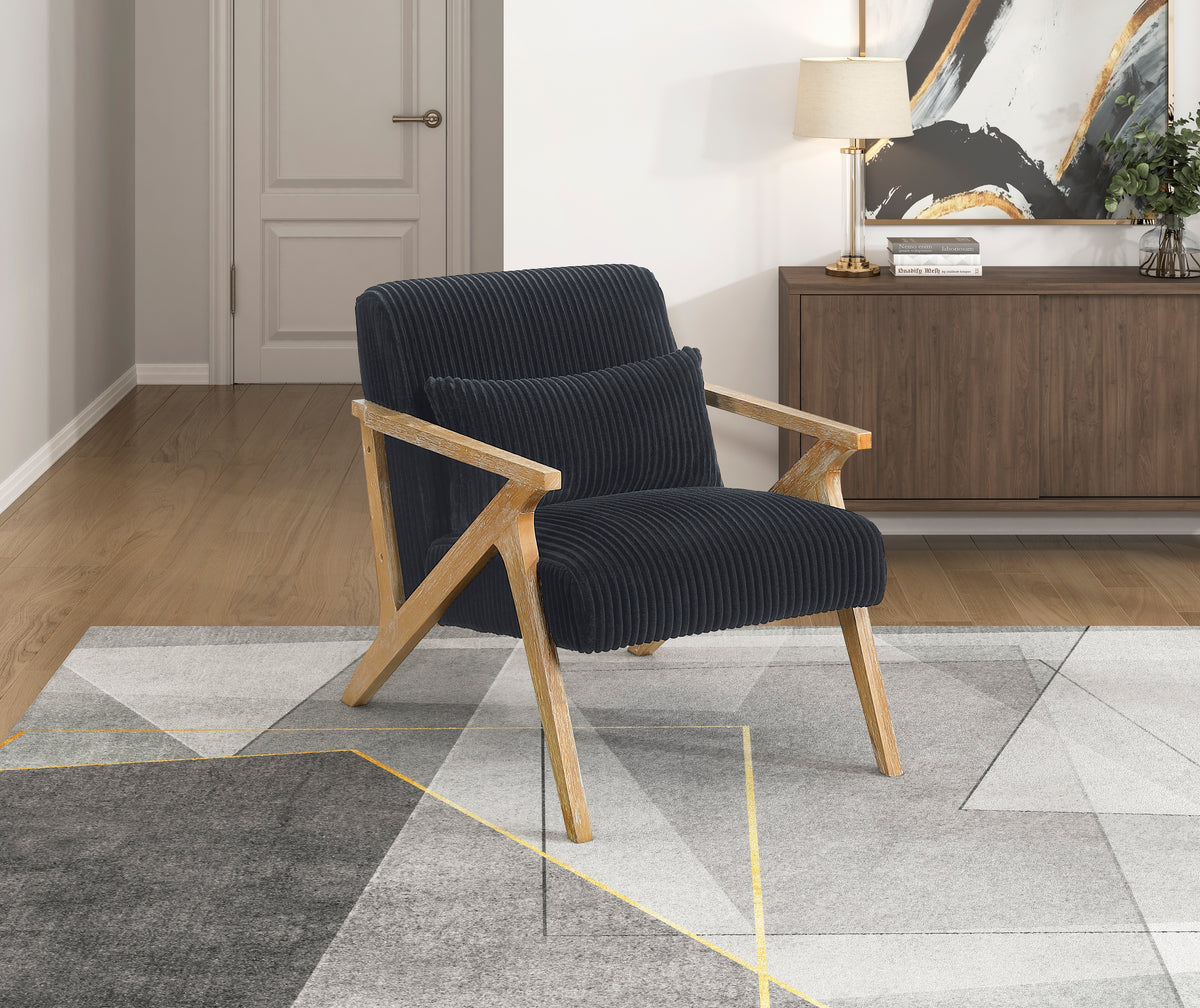 Chevron Black Accent Chair - Ornate Home