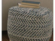 Chevron Blue Pouf (Online Special Price) - Ornate Home
