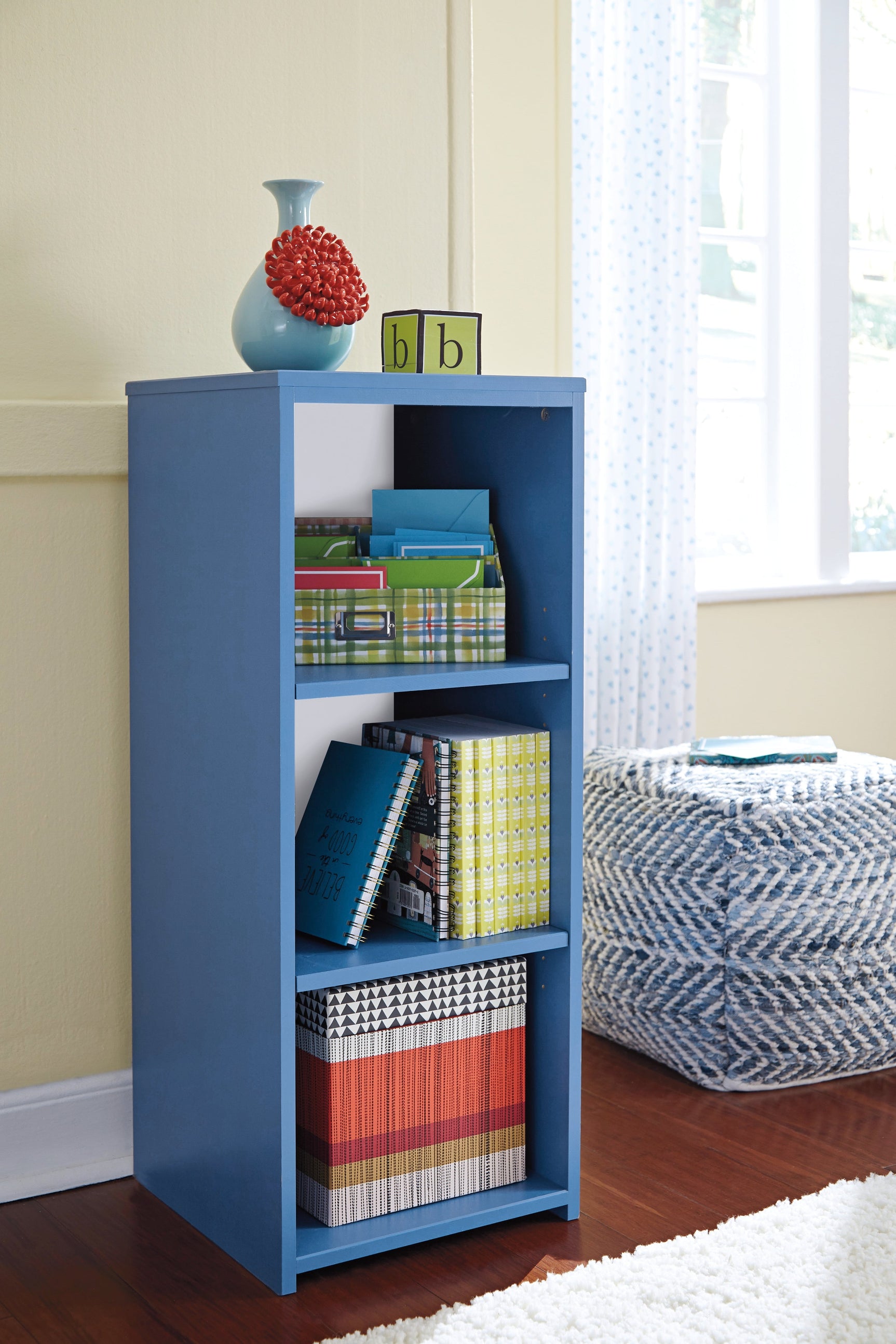 Chevron Blue Pouf (Online Special Price) - Ornate Home