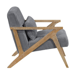 Chevron Gray Accent Chair - Ornate Home