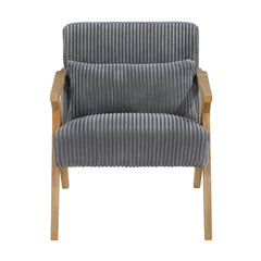 Chevron Gray Accent Chair - Ornate Home