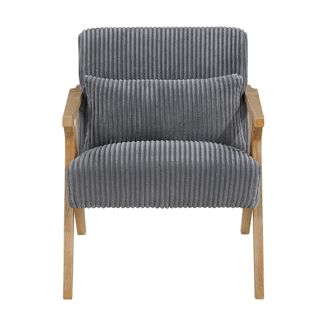 Chevron Gray Accent Chair - Ornate Home