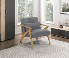 Chevron Gray Accent Chair - Ornate Home