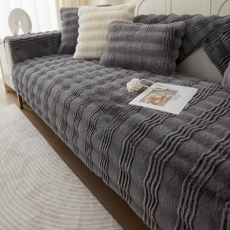 Chic Thickened Faux Rabbit Plush Couch Covers for Sofas 1/2/3/4 Seater, Ultra-soft Non Slip Sofa Cover - Ornate Home