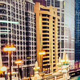 Chicago River Tempered Glass w / Foil Wall Art - Ornate Home