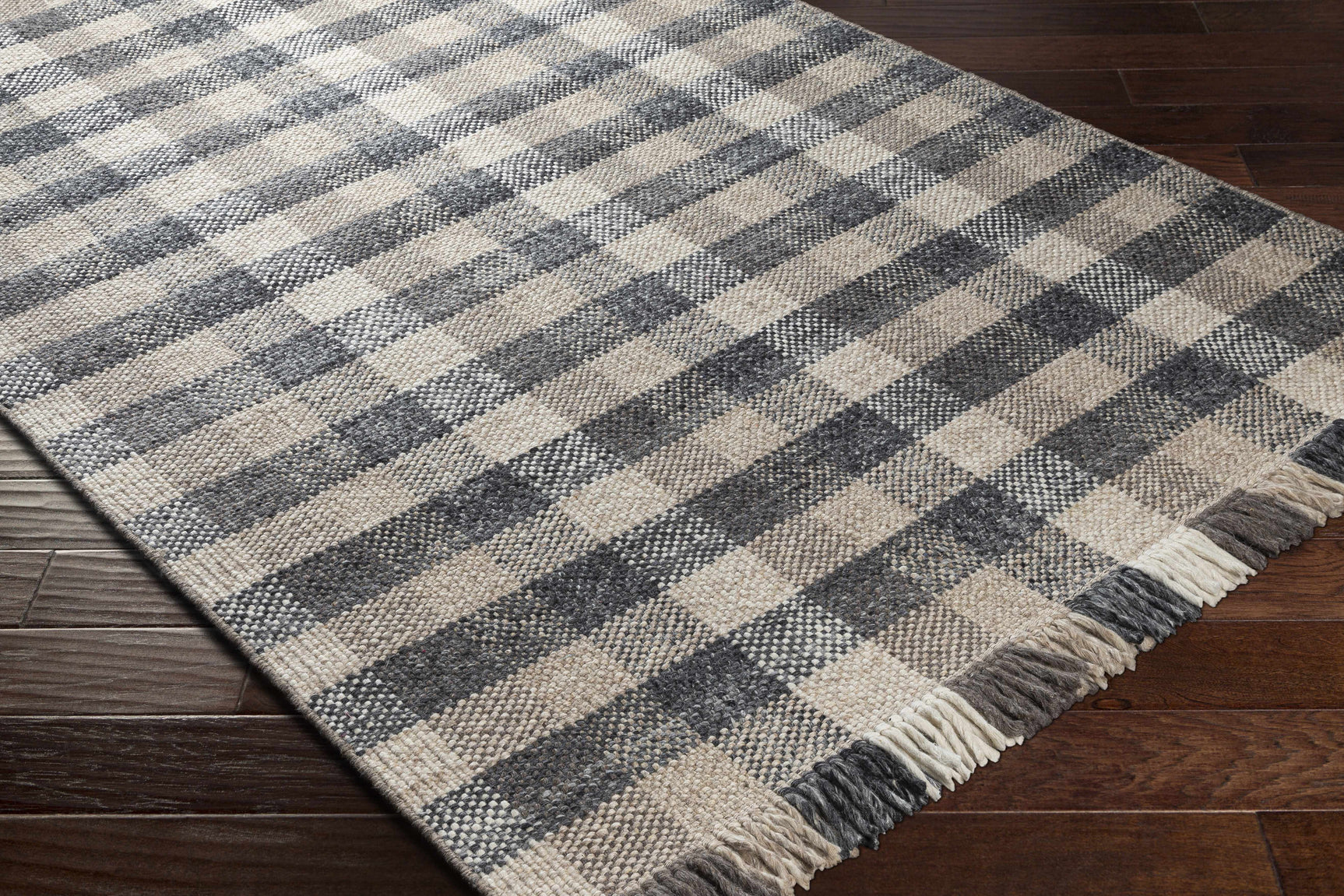 Chilliwack Gray Plaid Wool Rug - Ornate Home
