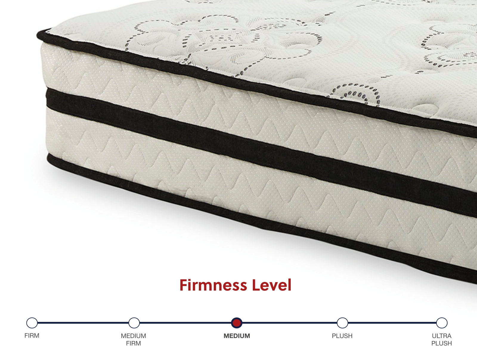 Chime 10 Inch Hybrid White 10 Inch Queen Mattress and Pillow - Ornate Home