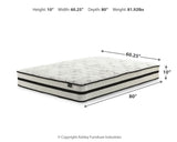 Chime 10 Inch Hybrid White 10 Inch Queen Mattress and Pillow - Ornate Home