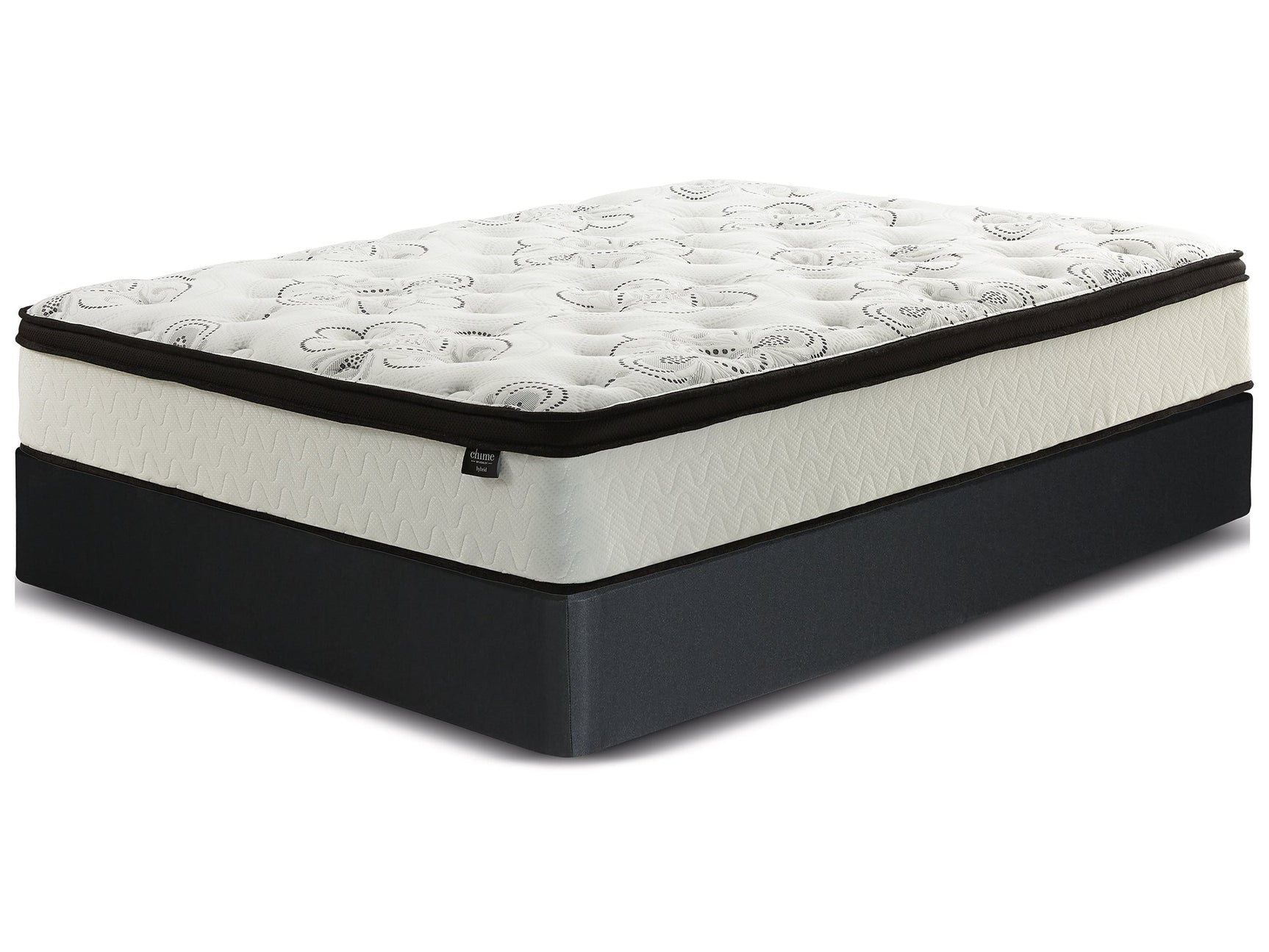 Chime 12 Inch Hybrid White California King Mattress & Foundation Set - Ornate Home