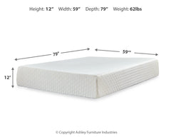 Chime 12 Inch Memory Foam White Queen Mattress & Adjustable Base - Ornate Home