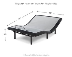 Chime 12 Inch Memory Foam White Queen Mattress & Adjustable Base - Ornate Home
