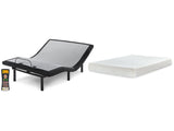 Chime 8 Inch Memory Foam White King Mattress and Adjustable Base - Ornate Home