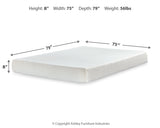 Chime 8 Inch Memory Foam White King Mattress and Adjustable Base - Ornate Home