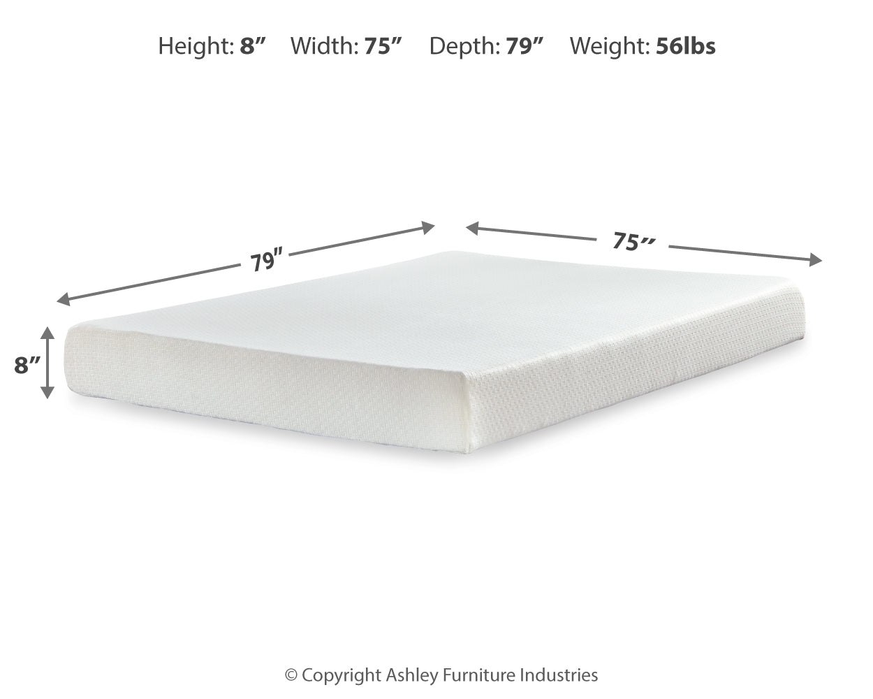 Chime 8 Inch Memory Foam White King Mattress and Adjustable Base - Ornate Home