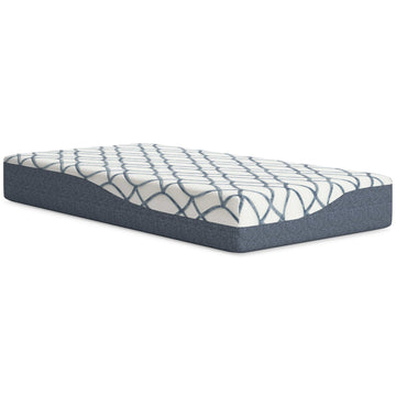 Chime Elite 2.0 White/Blue Memory Foam 10 Inch Mattress / Firm - Ornate Home