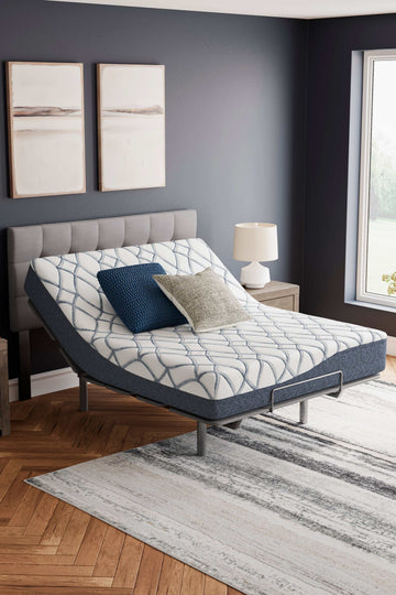 Chime Elite 2.0 White/Blue Memory Foam 10 Inch Mattress / Firm - Ornate Home