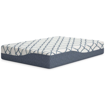 Chime Elite 2.0 White/Blue Memory Foam Mattress / Plush - Ornate Home