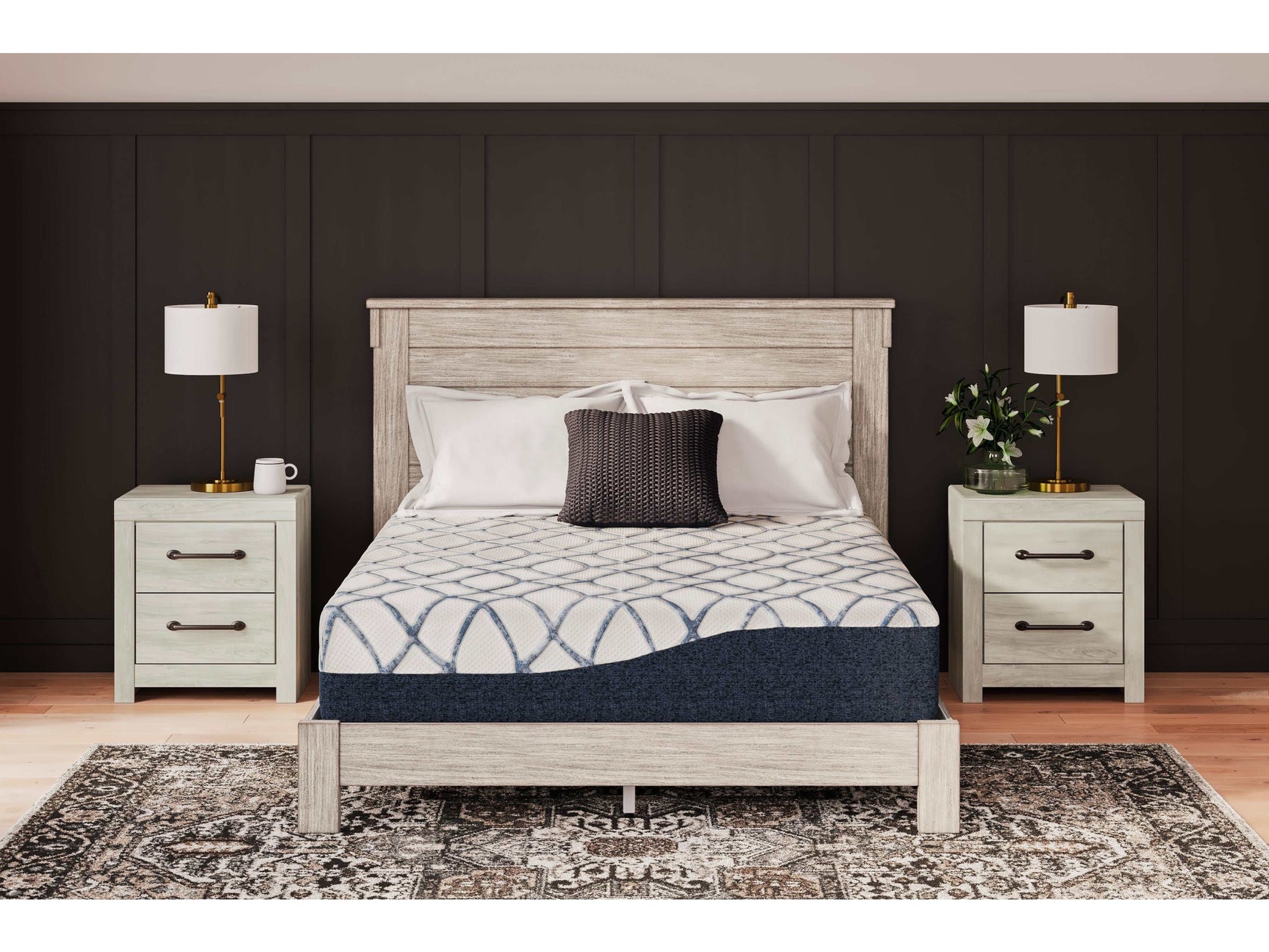 Chime Elite 2.0 White/Blue Memory Foam Mattress / Plush - Ornate Home