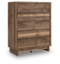Chirason Brown Five Drawer Wide Chest - Ornate Home