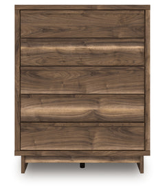 Chirason Brown Five Drawer Wide Chest - Ornate Home