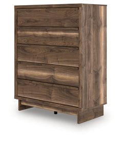 Chirason Brown Five Drawer Wide Chest - Ornate Home