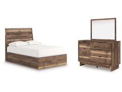 Chirason Brown Full Panel Platform Bed, Dresser and Mirror - Ornate Home