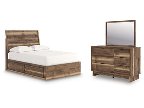Chirason Brown Full Panel Storage Bed, Dresser and Mirror (Online Special Price) - Ornate Home