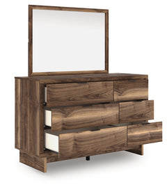 Chirason Brown Full Panel Storage Bed, Dresser and Mirror - Ornate Home