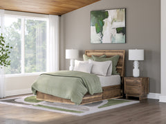 Chirason Brown Full Panel Storage Bed, Dresser and Mirror - Ornate Home