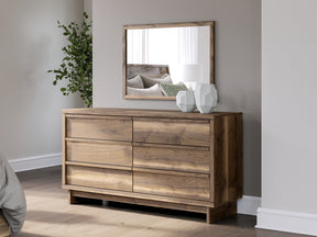 Chirason Brown Handleless Dresser and Mirror - Ornate Home
