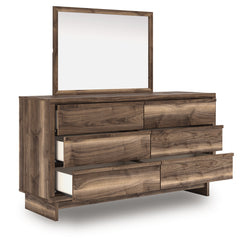 Chirason Brown Handleless Dresser and Mirror - Ornate Home