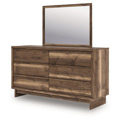 Chirason Brown Handleless Dresser and Mirror - Ornate Home