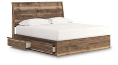 Chirason Brown King Panel Bed with Storage - Ornate Home