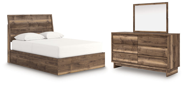 Chirason Brown Queen Panel Bed, Dresser and Mirror (Online Special Price) - Ornate Home