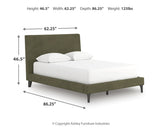 Chirason Brown/Sage Green Full Upholstered Bed, Dresser and Mirror (Online Special Price) - Ornate Home