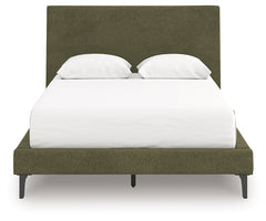 Chirason Brown/Sage Green Full Upholstered Bed, Dresser and Mirror - Ornate Home