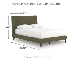 Chirason Brown/Sage Green Full Upholstered Bed, Dresser and Mirror - Ornate Home