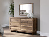 Chirason Brown/Sage Green Full Upholstered Bed, Dresser and Mirror - Ornate Home