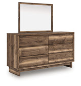 Chirason Brown/Sage Green Queen Upholstered Bed, Dresser and Mirror (Online Special Price) - Ornate Home